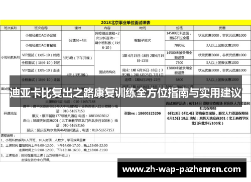 迪亚卡比复出之路康复训练全方位指南与实用建议
